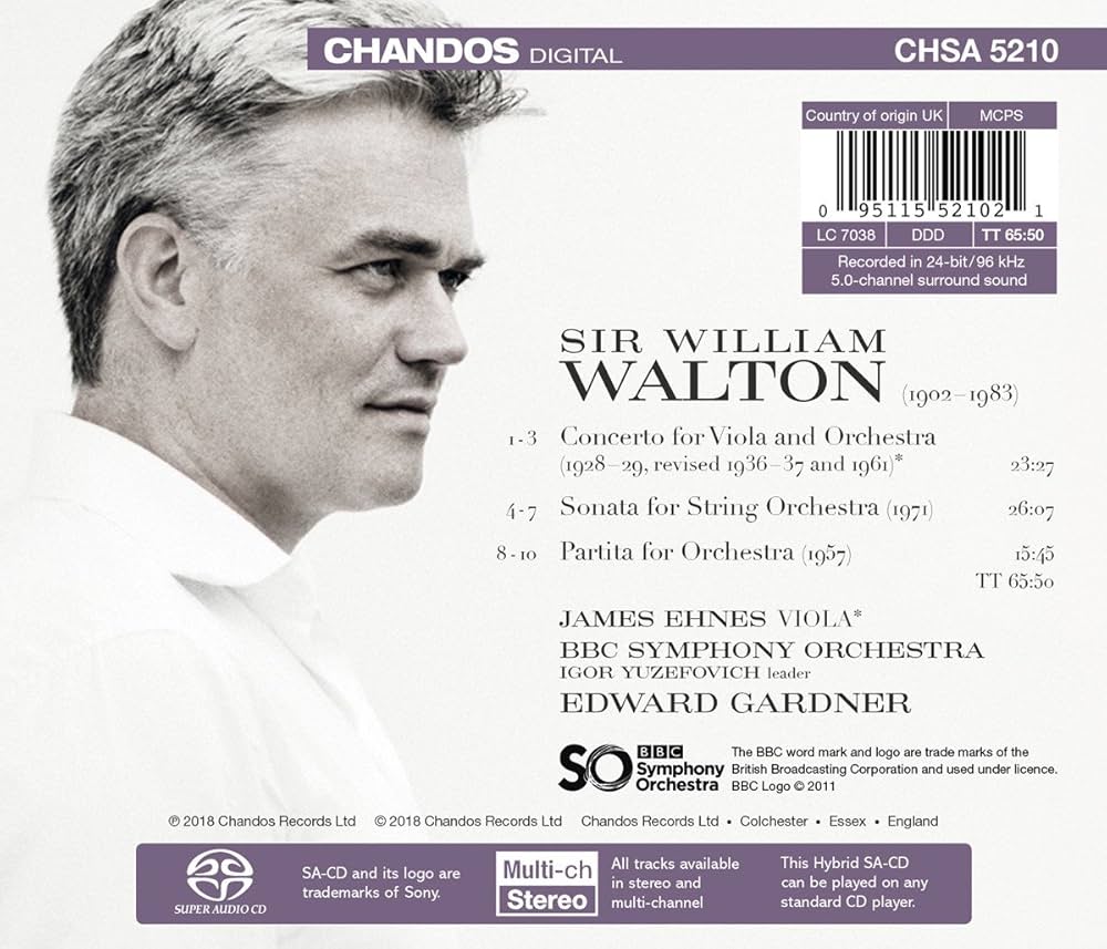 SACD cover of Viola Concerto by William Walton from Edward Gardner and the BBC Symphony Orchestra on Chandos.